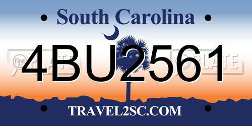 4BU2561 South Carolina License Plate