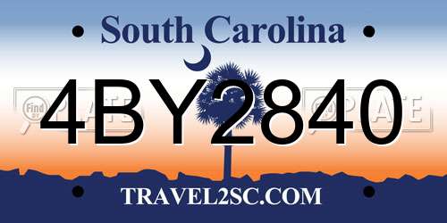 4BY2840 South Carolina License Plate