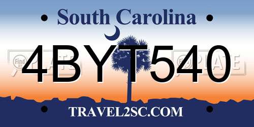 4BYT540 South Carolina License Plate