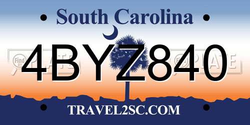 4BYZ840 South Carolina License Plate