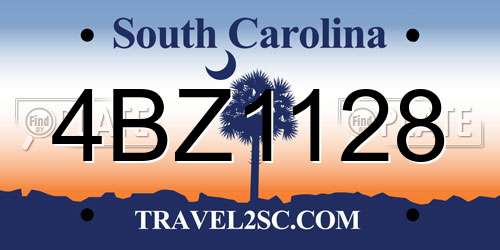 4BZ1128 South Carolina License Plate