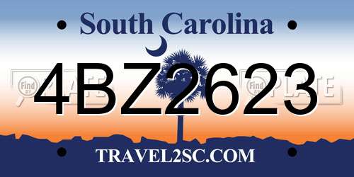4BZ2623 South Carolina License Plate