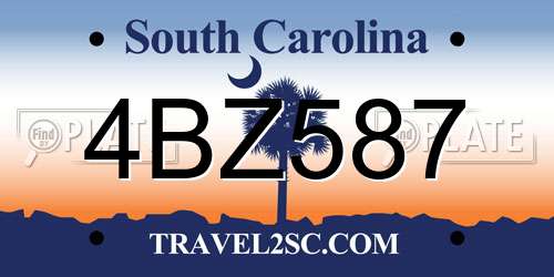 4BZ587 South Carolina License Plate