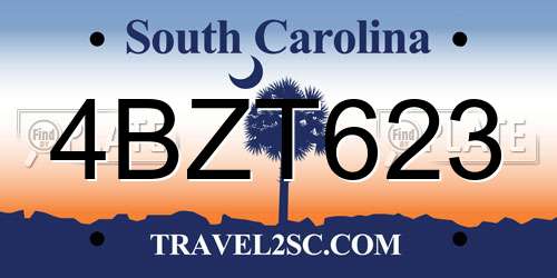 4BZT623 South Carolina License Plate