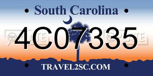 4C07335 South Carolina License Plate
