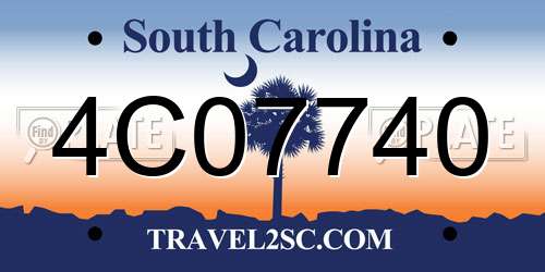 4C07740 South Carolina License Plate