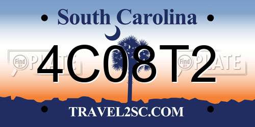 4C08T2 South Carolina License Plate