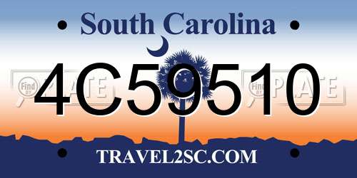 4C59510 South Carolina License Plate