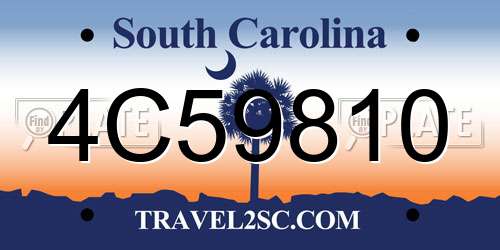 4C59810 South Carolina License Plate