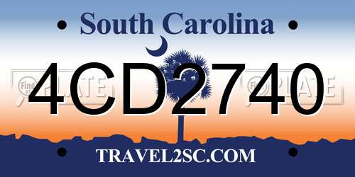 4CD2740 South Carolina License Plate