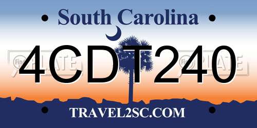 4CDT240 South Carolina License Plate