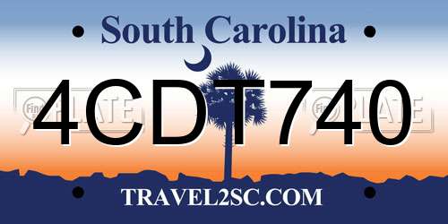4CDT740 South Carolina License Plate