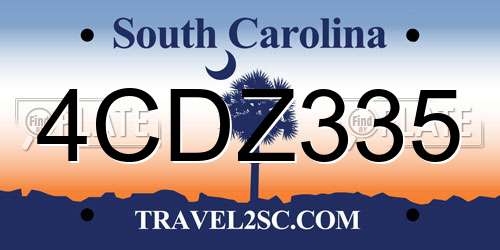 4CDZ335 South Carolina License Plate