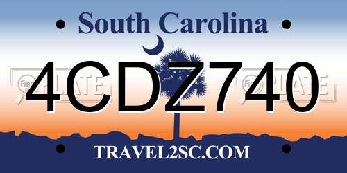 4CDZ740 South Carolina License Plate