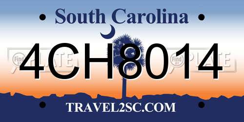 4CH8014 South Carolina License Plate