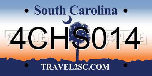 4CHS014 South Carolina License Plate