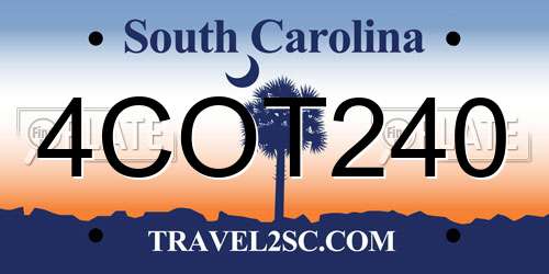 4COT240 South Carolina License Plate