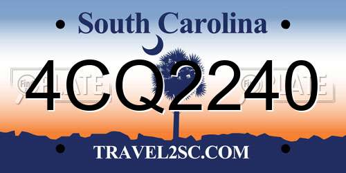 4CQ2240 South Carolina License Plate