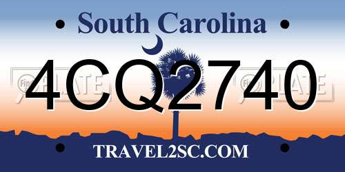 4CQ2740 South Carolina License Plate