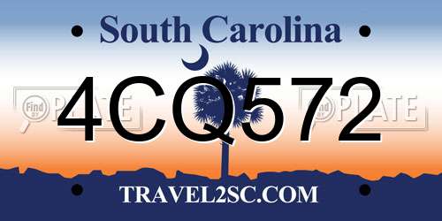 4CQ572 South Carolina License Plate