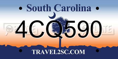 4CQ590 South Carolina License Plate