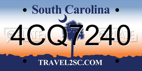 4CQ7240 South Carolina License Plate