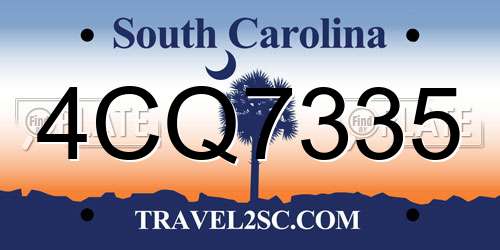 4CQ7335 South Carolina License Plate