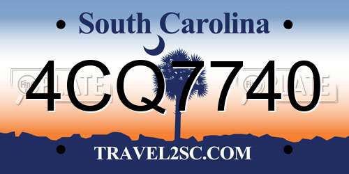 4CQ7740 South Carolina License Plate