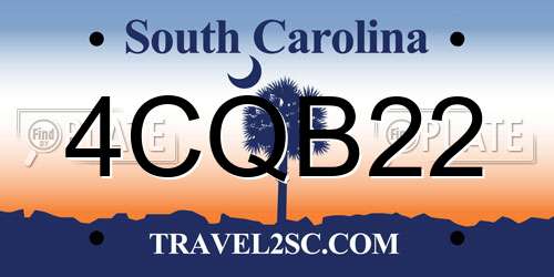 4CQB22 South Carolina License Plate