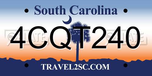 4CQT240 South Carolina License Plate