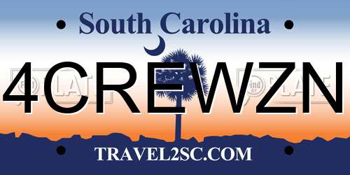 4CREWZN South Carolina License Plate