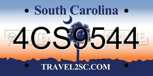 4CS9544 South Carolina License Plate