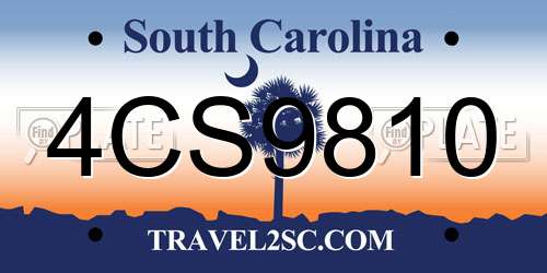 4CS9810 South Carolina License Plate