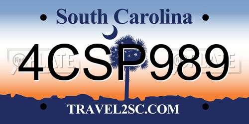 4CSP989 South Carolina License Plate