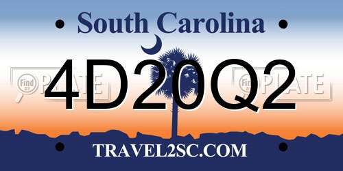 4D20Q2 South Carolina License Plate