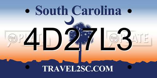 4D27L3 South Carolina License Plate