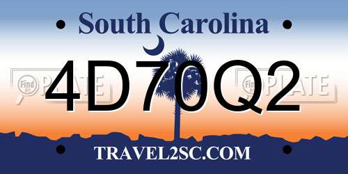 4D70Q2 South Carolina License Plate