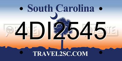 4DI2545 South Carolina License Plate