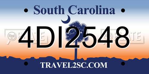 4DI2548 South Carolina License Plate