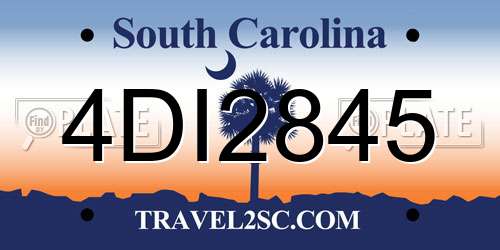 4DI2845 South Carolina License Plate