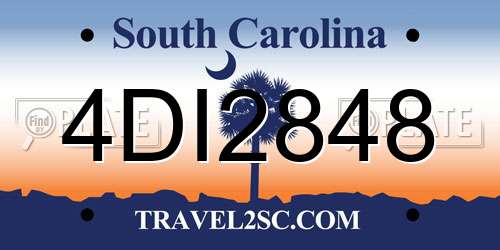 4DI2848 South Carolina License Plate
