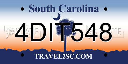 4DIT548 South Carolina License Plate