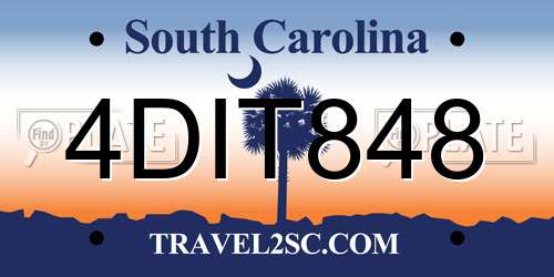 4DIT848 South Carolina License Plate