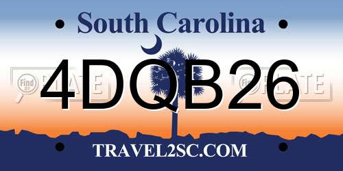 4DQB26 South Carolina License Plate