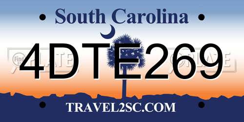 4DTE269 South Carolina License Plate