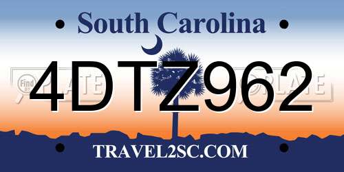 4DTZ962 South Carolina License Plate