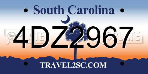4DZ2967 South Carolina License Plate
