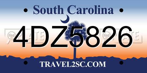 4DZ5826 South Carolina License Plate
