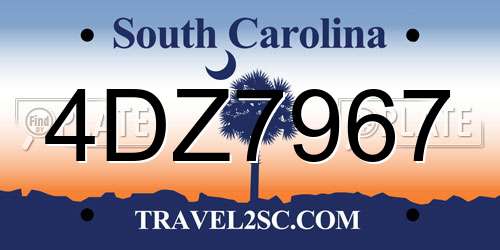 4DZ7967 South Carolina License Plate