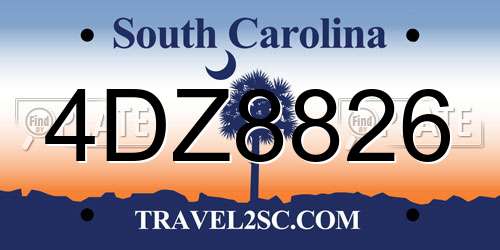 4DZ8826 South Carolina License Plate